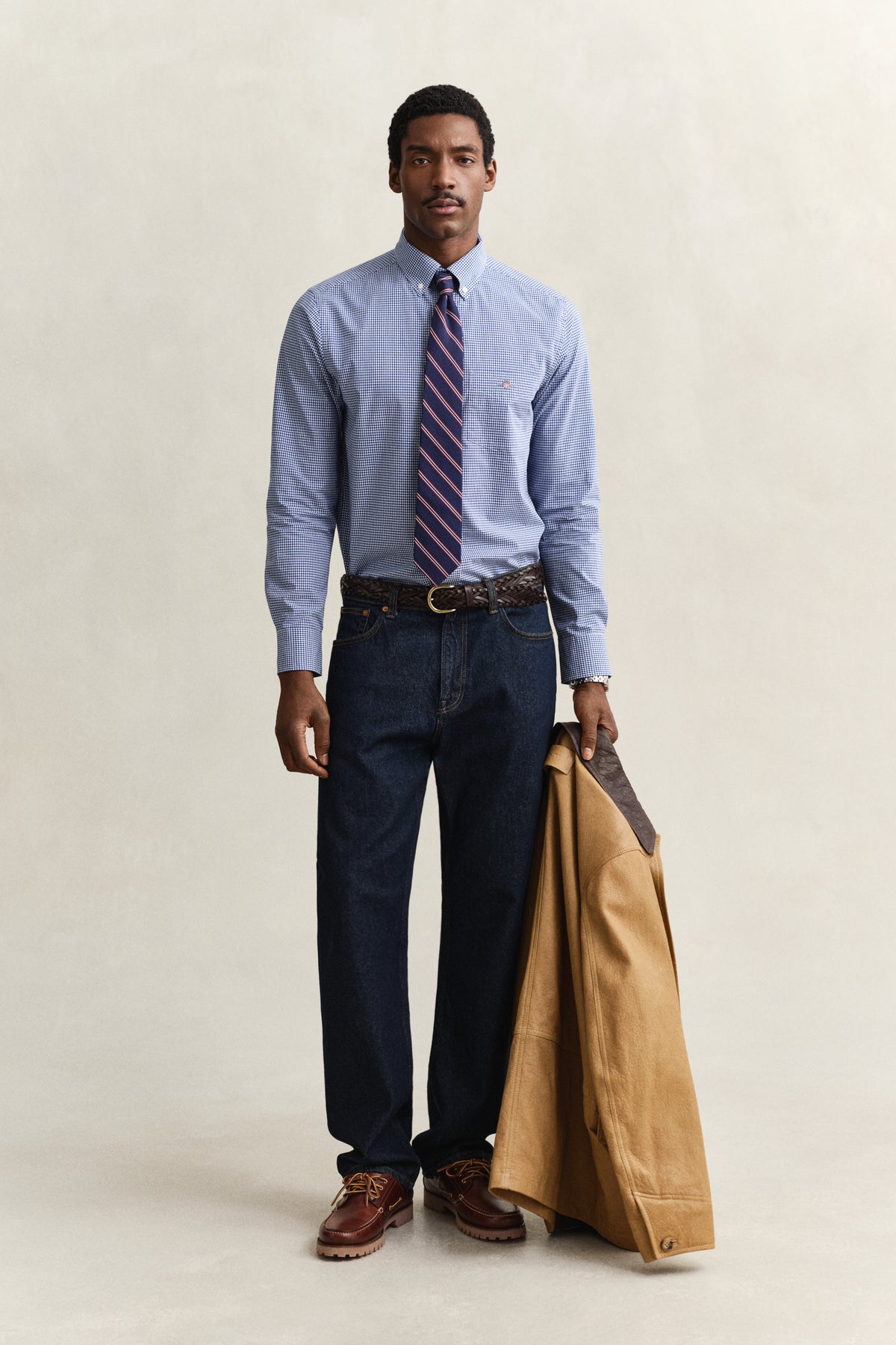 COLLEGE BLUE, REG CLASSIC POPLIN GINGHAM SHIRT BY GANT AU.
