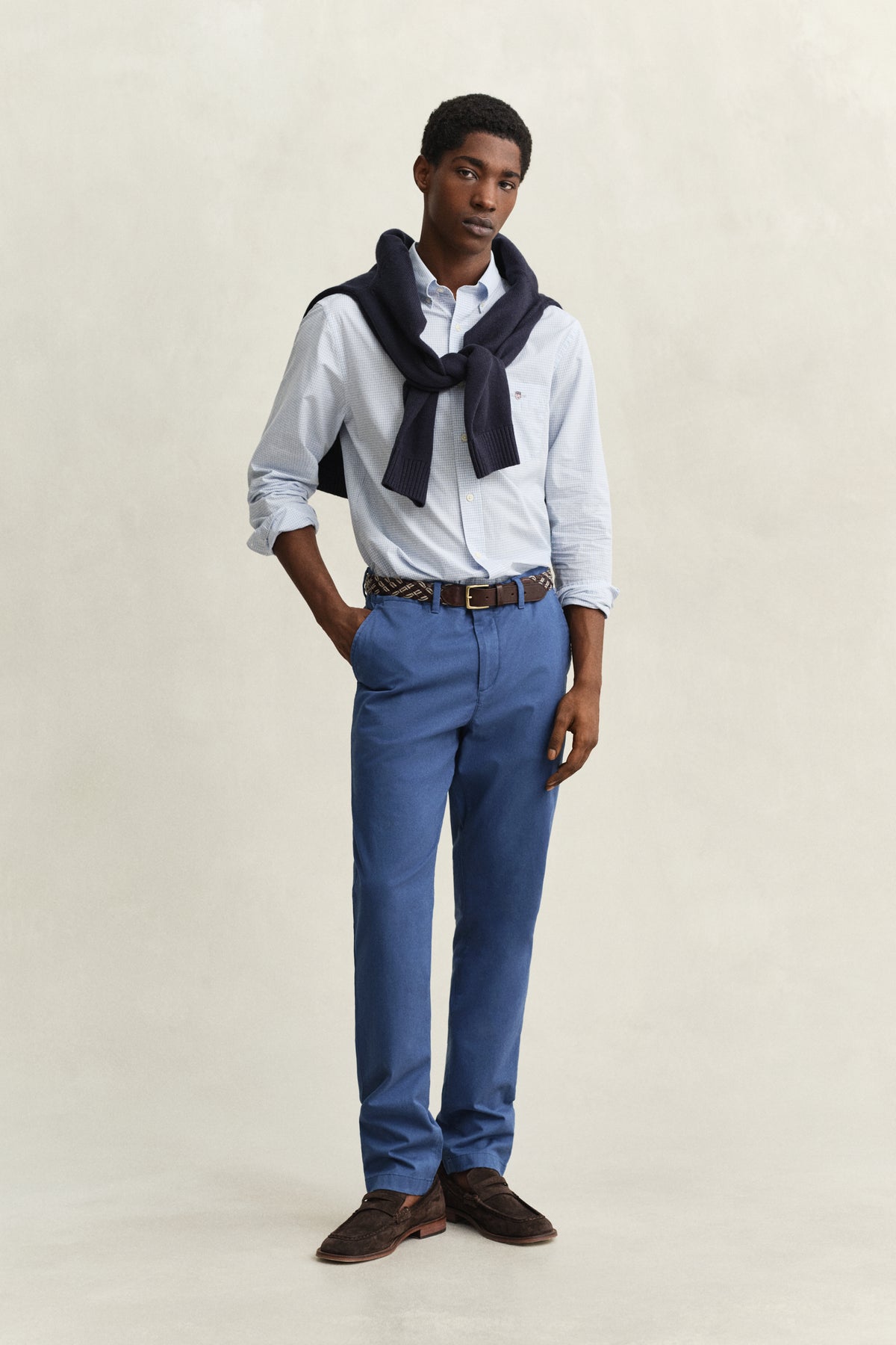LIGHT BLUE, REG CLASSIC POPLIN GINGHAM SHIRT BY GANT AU.