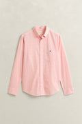 WASHED PINK, REG CLASSIC POPLIN GINGHAM SHIRT, FLAT-LAY BY GANT AU.