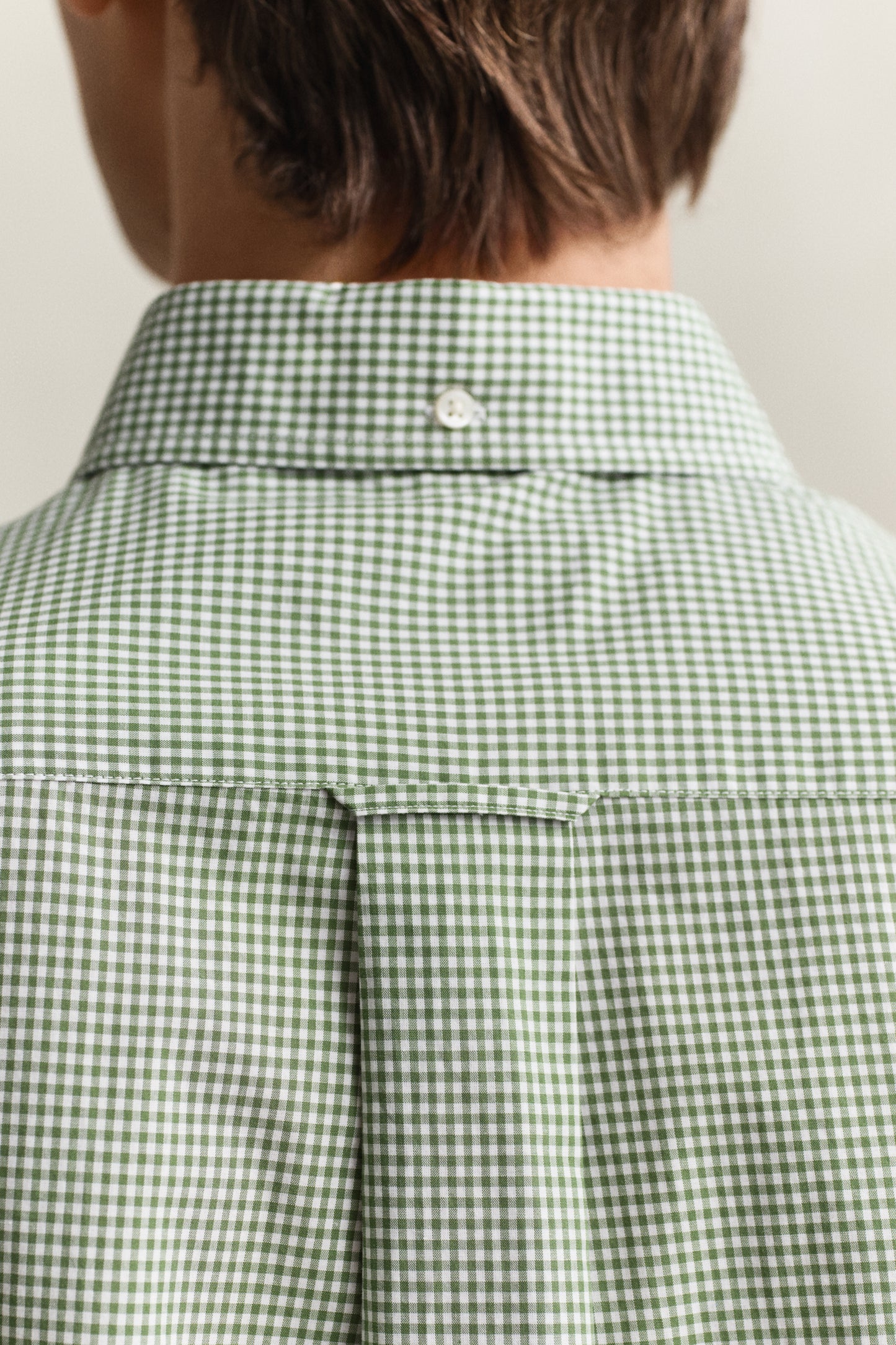 HERB GREEN, REG CLASSIC POPLIN GINGH SS SHIRT, CLOSE-UP BY GANT AU.