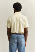 LIGHT MUSTARD YELLOW, REG CLASSIC OXFORD SS SHIRT, BACK-VIEW BY GANT AU.