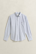 COLLEGE BLUE, REG CLASSIC OXFORD STRIPE SHIRT BY GANT AU.