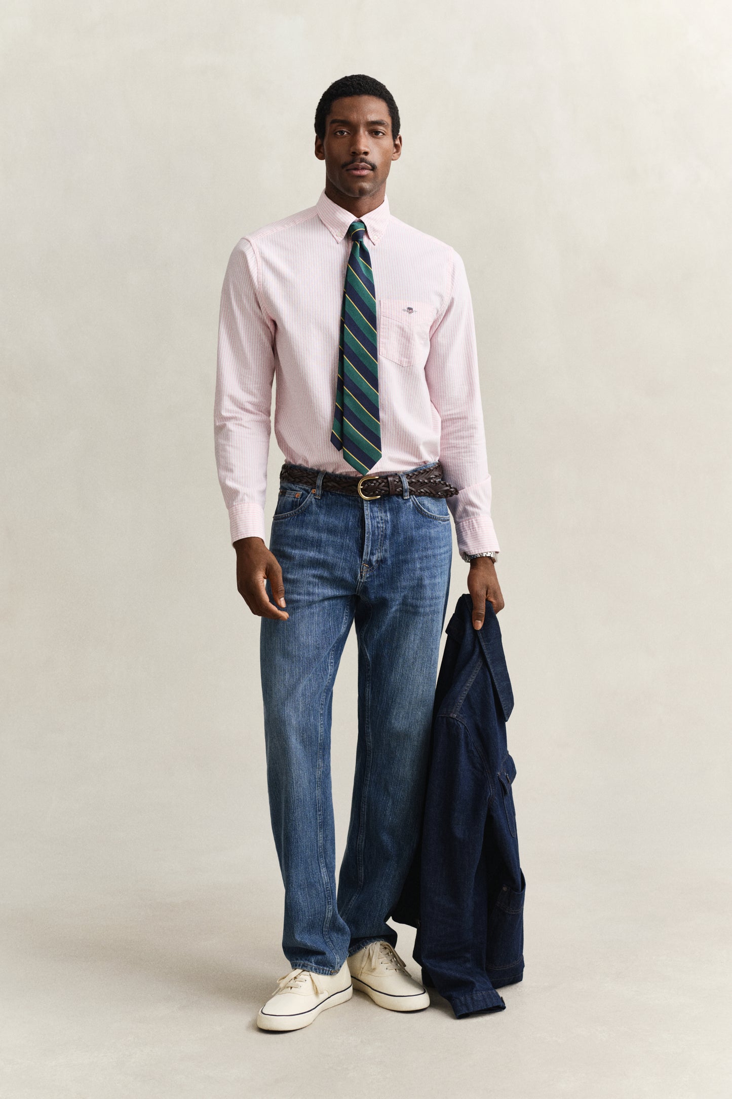 WASHED PINK, REG CLASSIC OXFORD STRIPE SHIRT, FRONT-VIEW BY GANT AU.