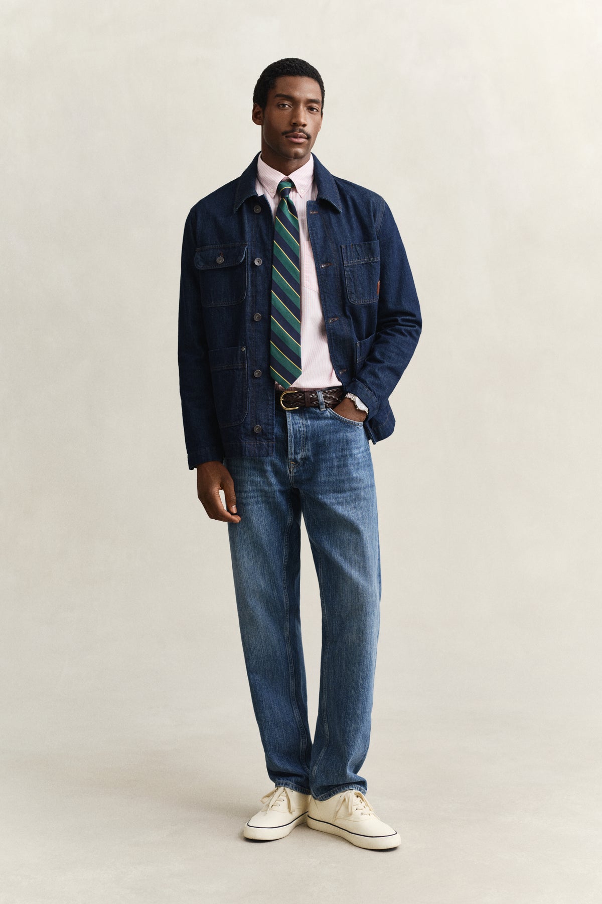 WASHED PINK, REG CLASSIC OXFORD STRIPE SHIRT BY GANT AU.