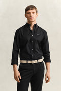 BLACK, REG PINPOINT OXFORD SHIRT, FRONT-VIEW BY GANT AU.