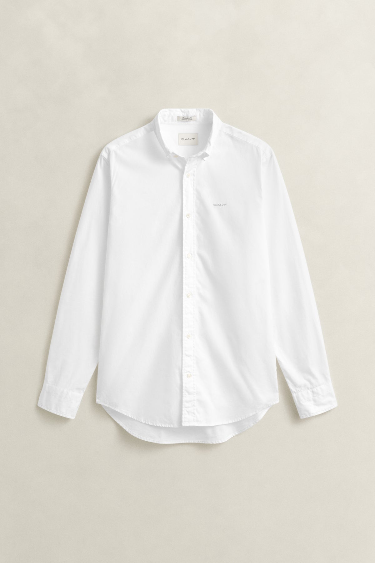 WHITE, REG PINPOINT OXFORD SHIRT, FLAT-LAY BY GANT AU.