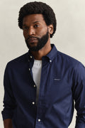 MODEL WEARING REG PINPOINT OXFORD SHIRT