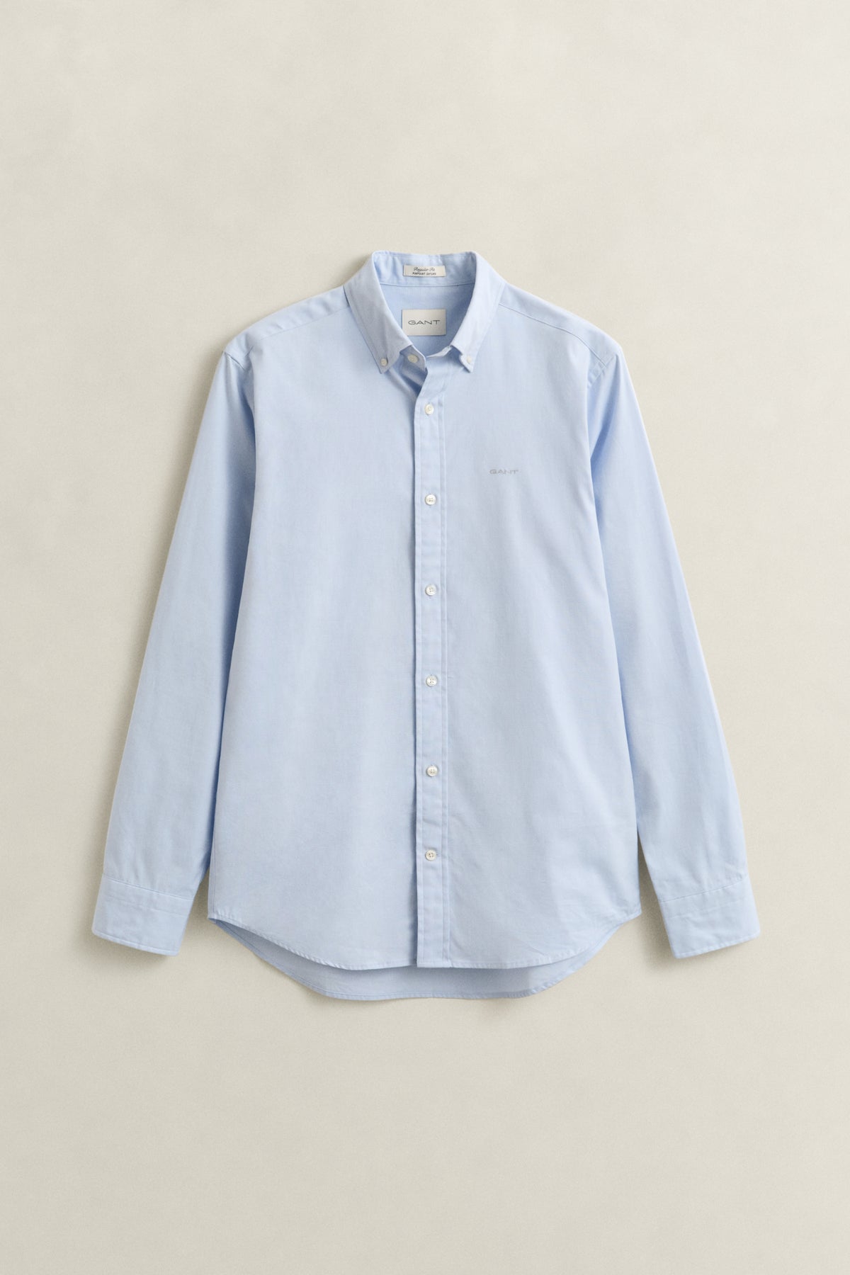 LIGHT BLUE, REG PINPOINT OXFORD SHIRT, FLAT-LAY BY GANT AU.
