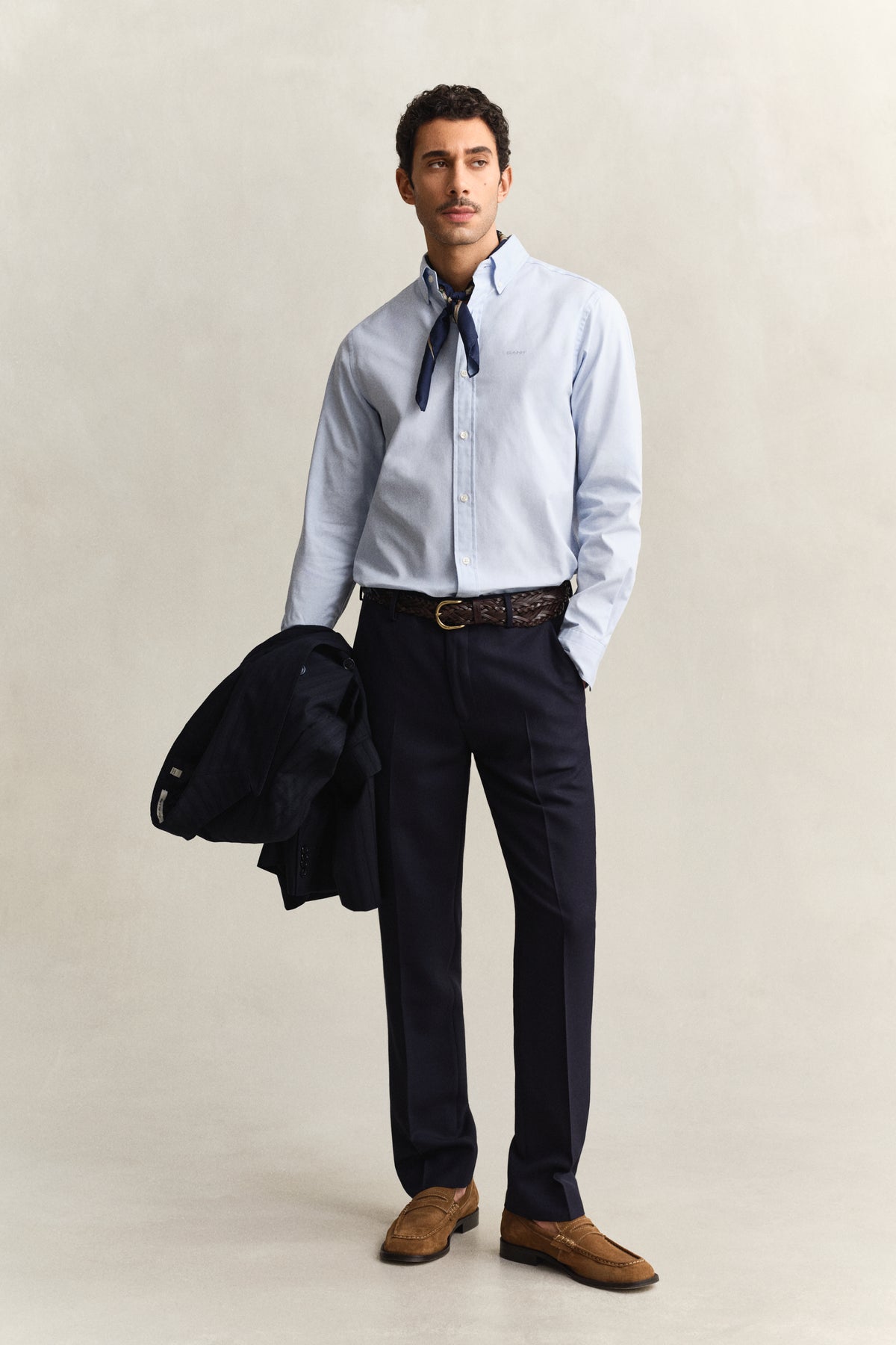 LIGHT BLUE, REG PINPOINT OXFORD SHIRT BY GANT AU.