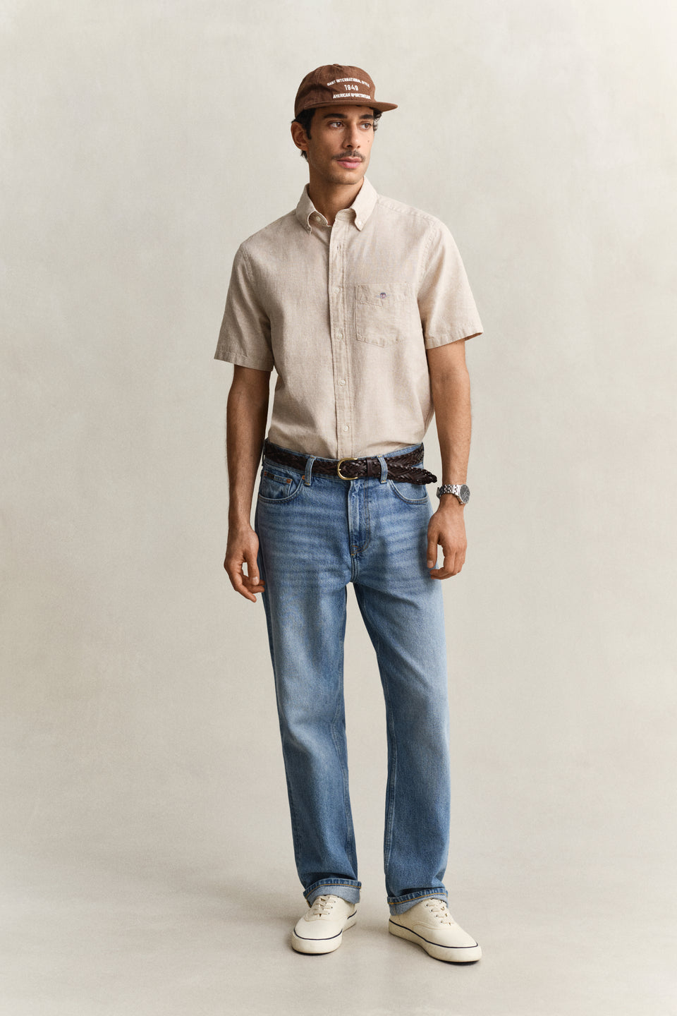 Linen Blend Short Sleeve Shirt