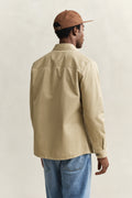 WOODY BEIGE, REG COTTON TWILL OVERSHIRT, BACK-VIEW BY GANT AU.