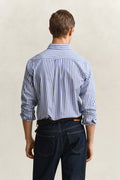 COLLEGE BLUE, REG CLASSIC POPLIN STRIPE SHIRT, BACK-VIEW BY GANT AU.