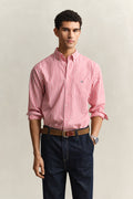 ROSE RED, REG CLASSIC POPLIN STRIPE SHIRT, FRONT-VIEW BY GANT AU.