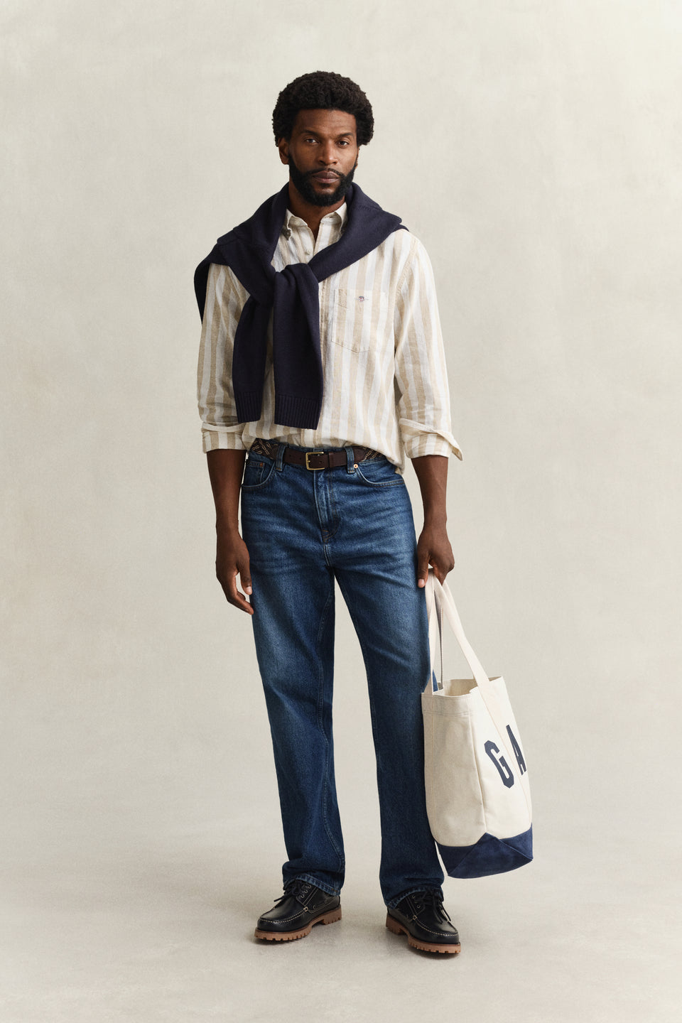 Striped Linen Blend Shirt