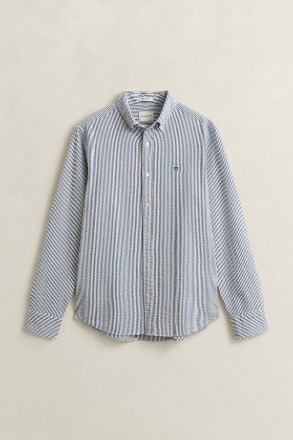 Regular Fit Striped Seersucker Shirt