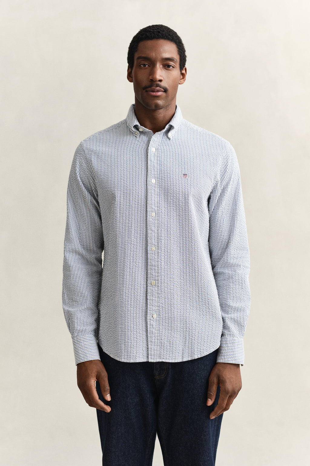 Regular Fit Striped Seersucker Shirt