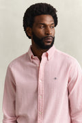 ROSE PINK, REG SEERSUCKER STRIPE SHIRT, CLOSE-UP BY GANT AU.