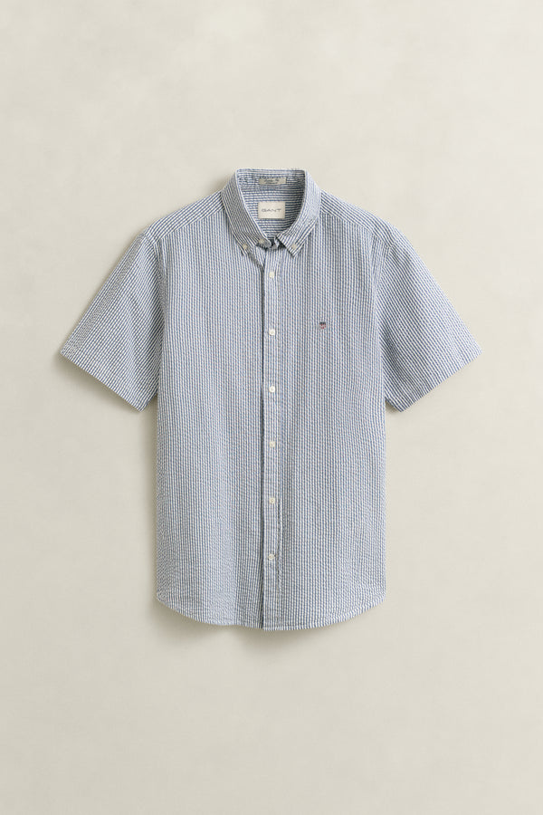 Striped Seersucker Short Sleeve Shirt