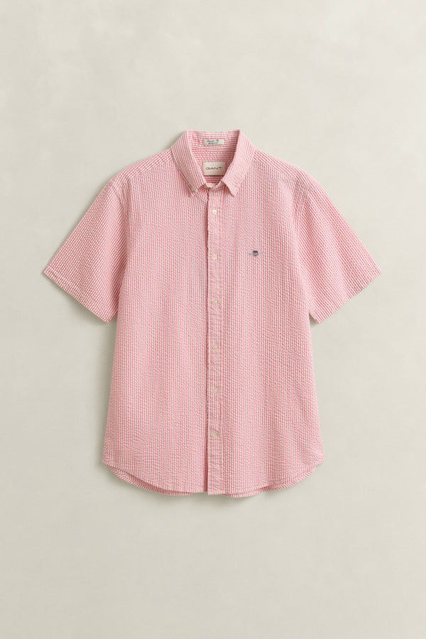 Striped Seersucker Short Sleeve Shirt