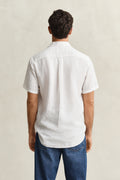 WHITE, REG LINEN SS SHIRT, BACK-VIEW BY GANT AU.