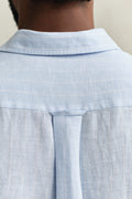 SKY BLUE, REG LINEN STRIPE SHIRT, CLOSE-UP BY GANT AU.