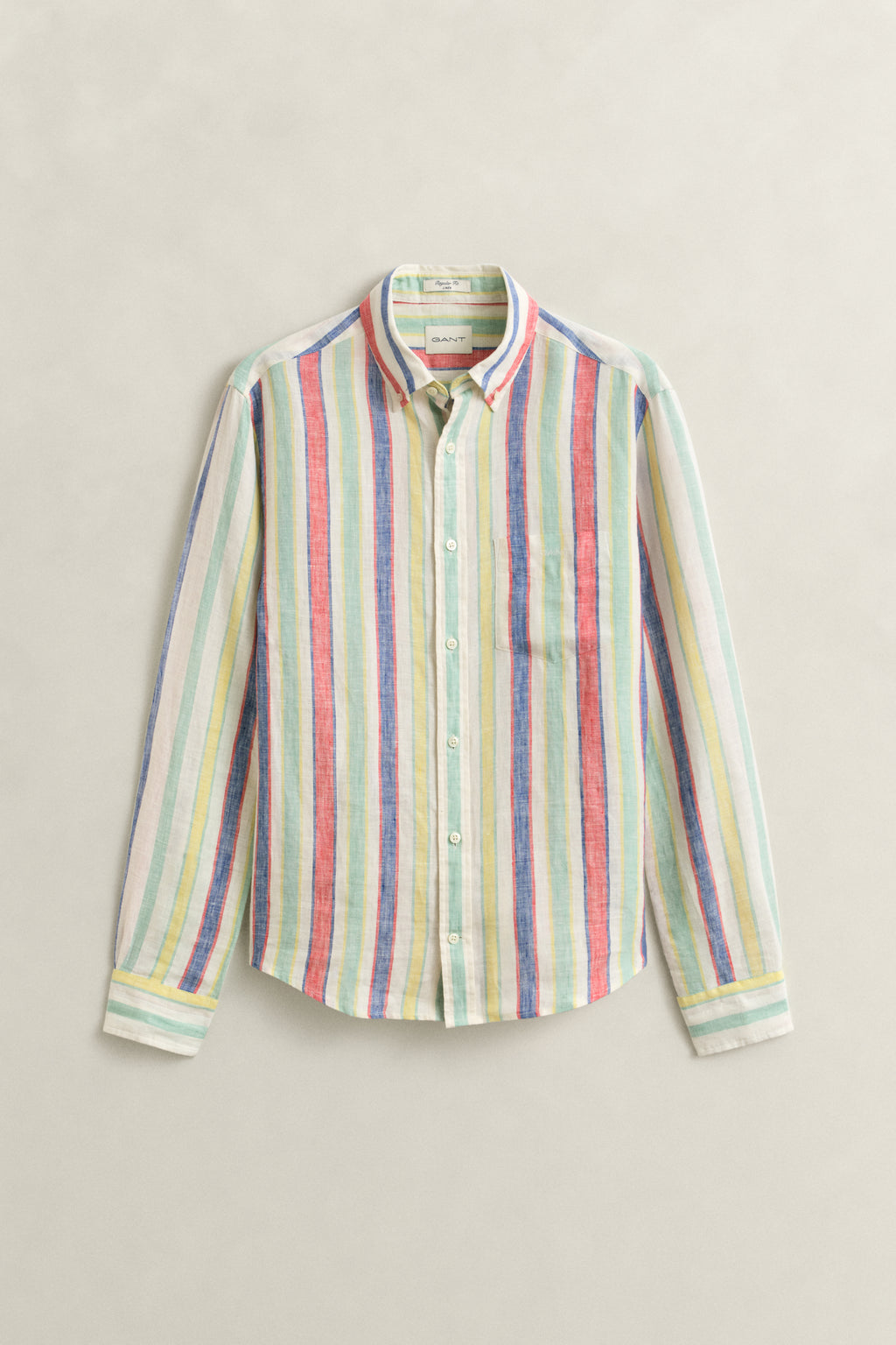 MULTICOLOR, REG MULTISTRIPE LINEN SHIRT, FLAT-LAY BY GANT AU.