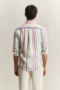 MULTICOLOR, REG MULTISTRIPE LINEN SHIRT, BACK-VIEW BY GANT AU.