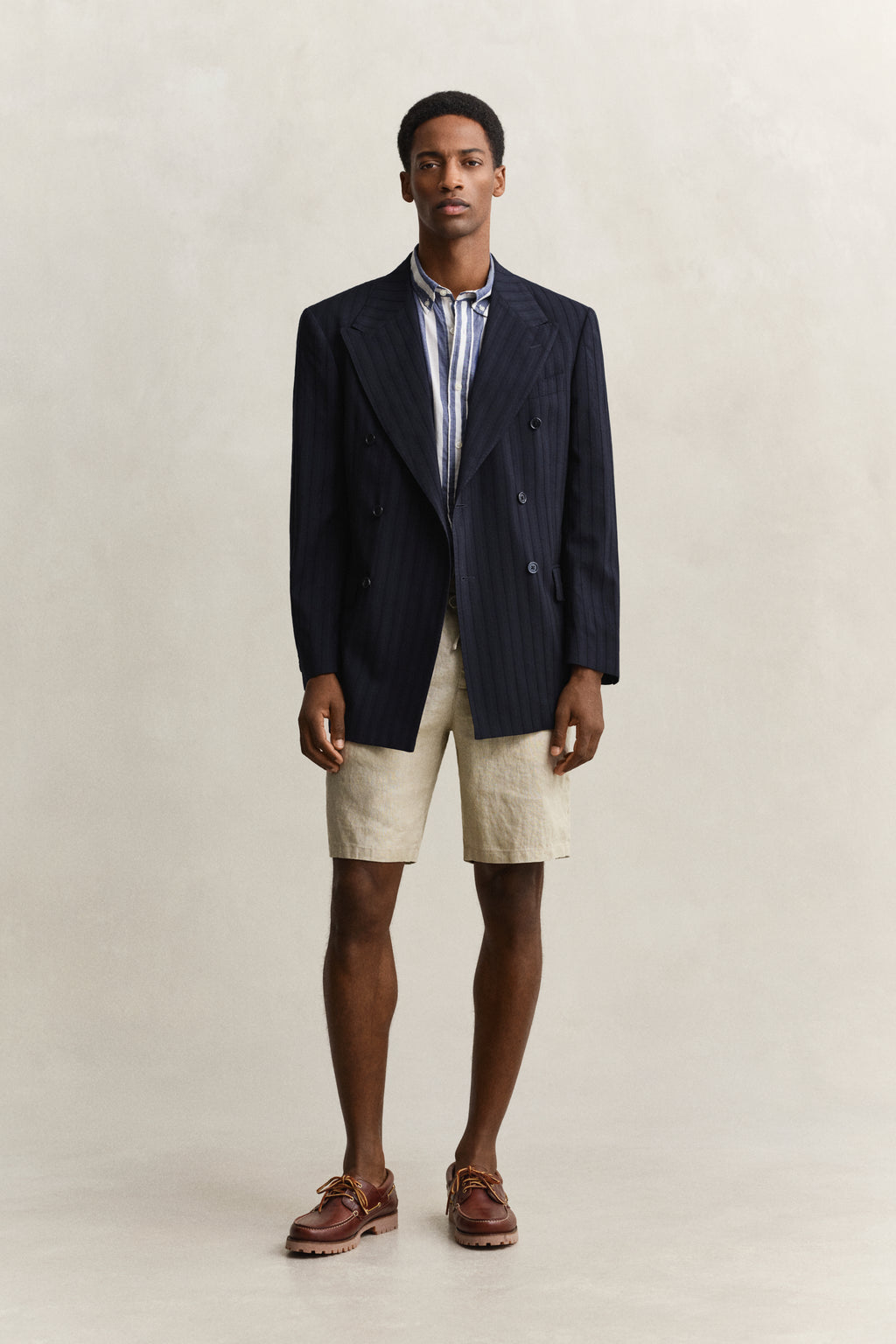 RICH NAVY, REG COTTON VOILE STRIPE SHIRT BY GANT AU.