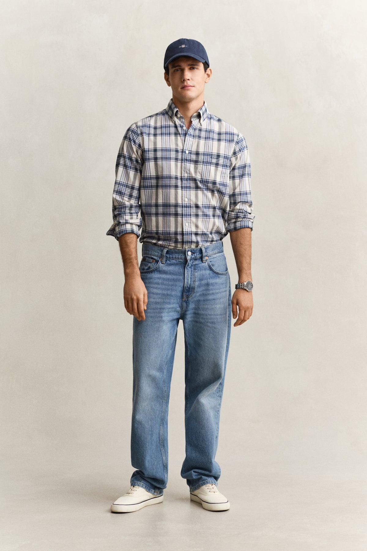 FADED DENIM, REG INDIAN MADRAS CHECK SHIRT BY GANT AU.