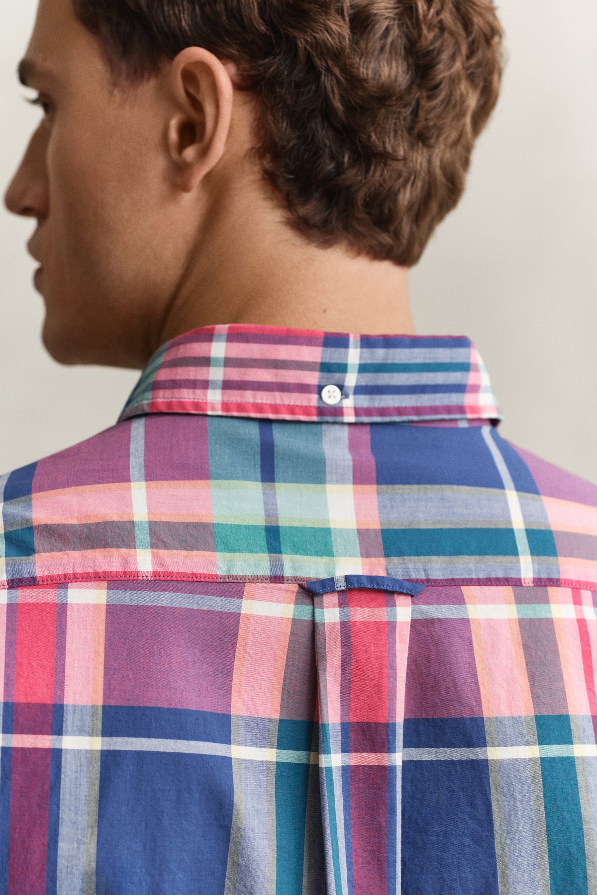 MODEL WEARING REG INDIAN MADRAS CHECK SHIRT