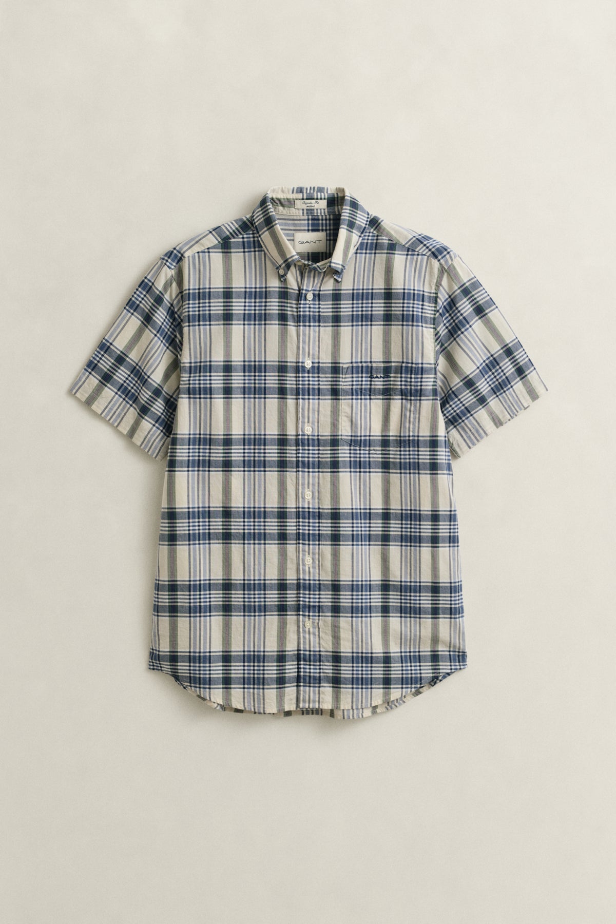 FADED DENIM, REG INDIAN MADRAS CHECK SS SHIRT BY GANT AU.