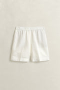EGGSHELL, LINEN BLEND PULL ON SHORTS, FLAT-LAY BY GANT AU.