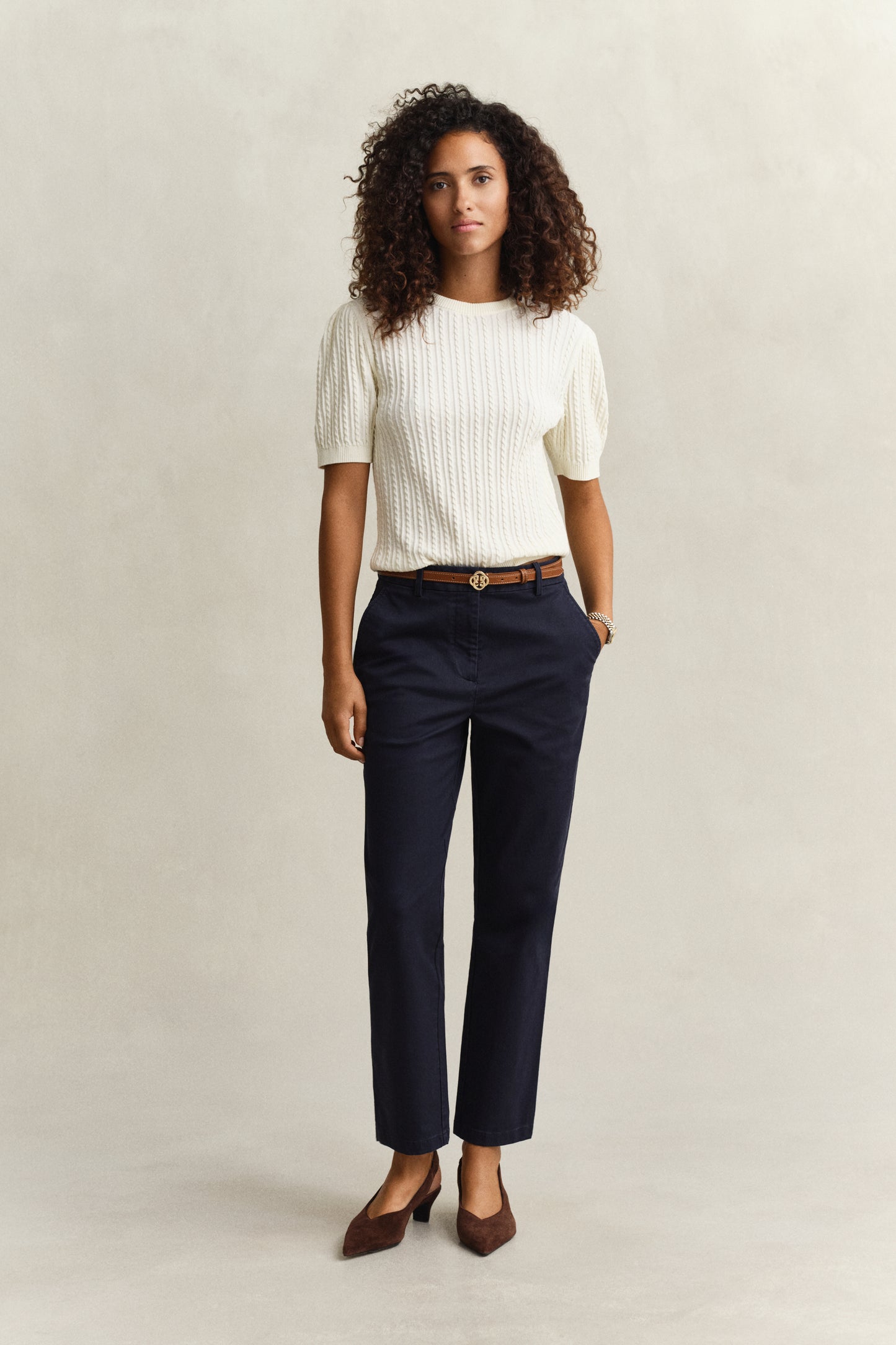 EVENING BLUE, Classic Slim Chinos, FRONT-VIEW BY GANT AU.