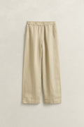 OAT BEIGE, LINEN BLEND PULL ON PANTS, FLAT-LAY BY GANT AU.
