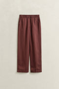 FRESH SOIL, LINEN BLEND PULL ON PANTS, FLAT-LAY BY GANT AU.