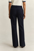 EVENING BLUE, SLIM FLARE NAUTICAL PANTS, BACK-VIEW BY GANT AU.