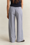 RICH NAVY, STRIPE POPLIN PULL ON PANTS, BACK-VIEW BY GANT AU.