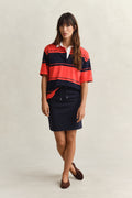 EVENING BLUE, REG SHIELD JERSEY SKIRT BY GANT AU.
