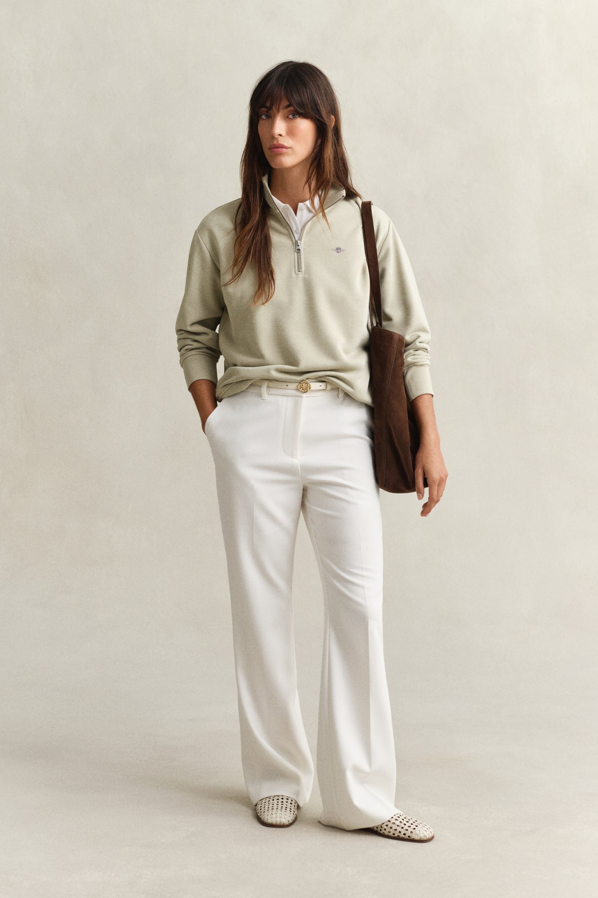 COUNTRY BEIGE, SHIELD HALF-ZIP BY GANT AU.