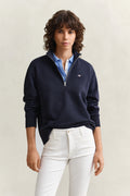 EVENING BLUE, SHIELD HALF-ZIP, FRONT-VIEW BY GANT AU.