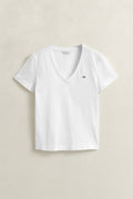 WHITE, REG SHIELD SS V-NECK T-SHIRT BY GANT AU.
