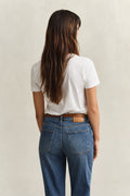 WHITE, REG SHIELD SS V-NECK T-SHIRT, BACK-VIEW BY GANT AU.