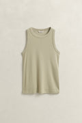 COUNTRY BEIGE, HIGH NECK RIB TANK TOP, FLAT-LAY BY GANT AU.