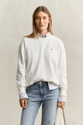 EGGSHELL, SHIELD C-NECK SWEAT, FRONT-VIEW BY GANT AU.