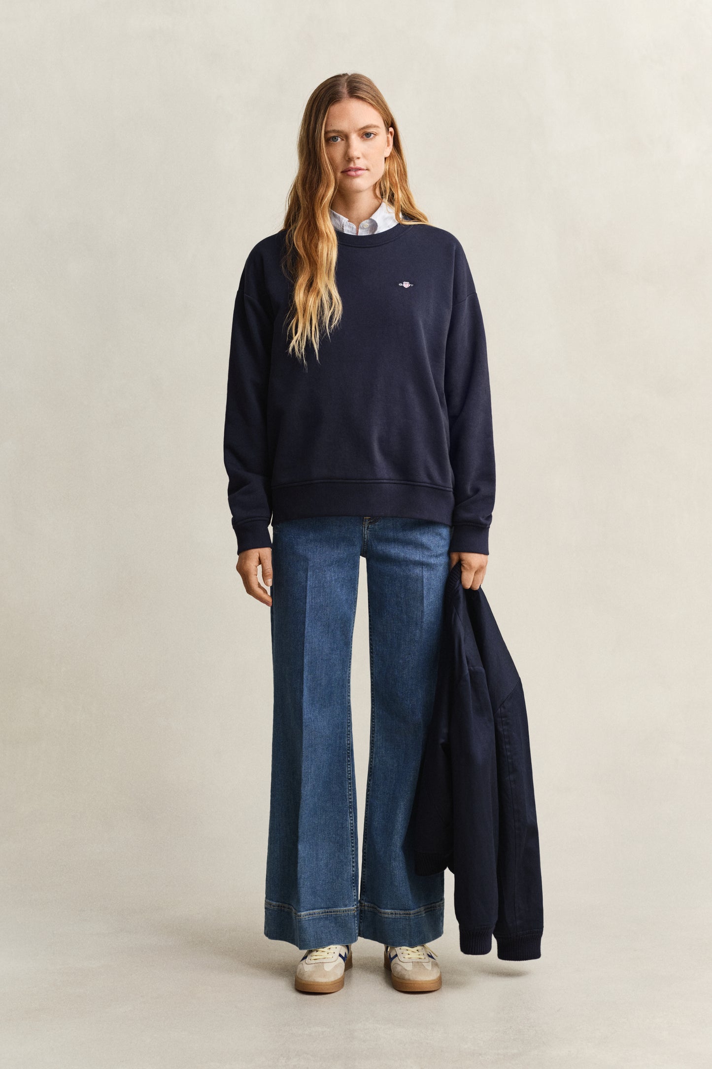 EVENING BLUE, SHIELD C-NECK SWEAT BY GANT AU.