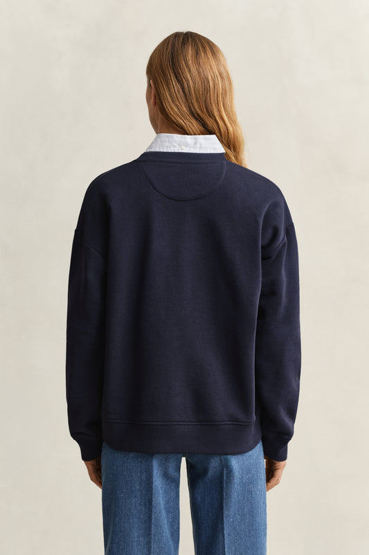 EVENING BLUE, SHIELD C-NECK SWEAT, BACK-VIEW BY GANT AU.