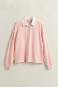 APRICOT PINK, RUGGER SWEATSHIRT, FLAT-LAY BY GANT AU.