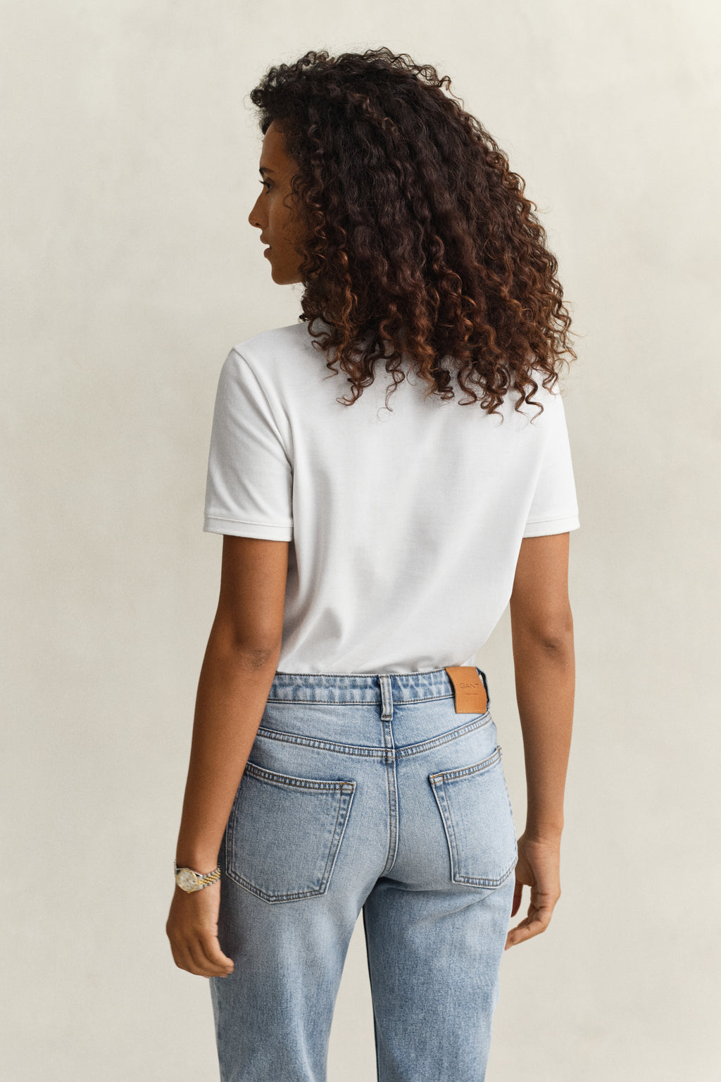 WHITE, Regular Polo Shirt, BACK-VIEW BY GANT AU.
