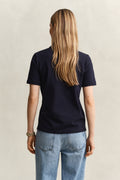 EVENING BLUE, REG SHIELD SS PIQUE POLO, BACK-VIEW BY GANT AU.