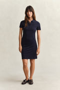 EVENING BLUE, Shield Polo Dress, FRONT-VIEW BY GANT AU.